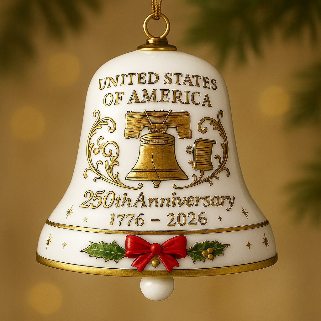 🔥United States 250th Anniversary Bell Ornament