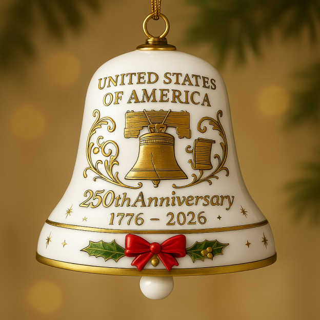 🔥United States 250th Anniversary Bell Ornament