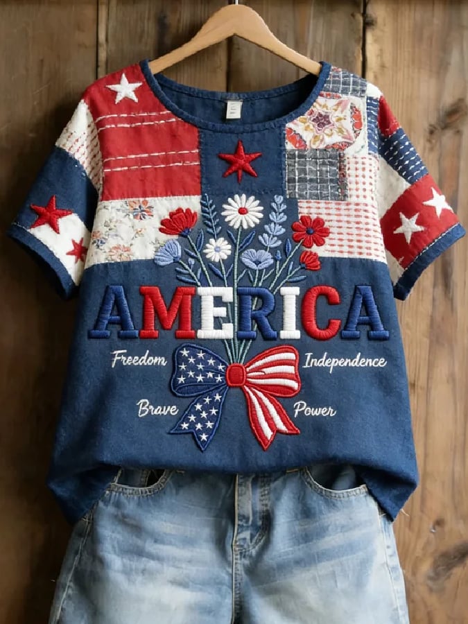 Women's Cotton-Linen 250th Anniversary Printed Top