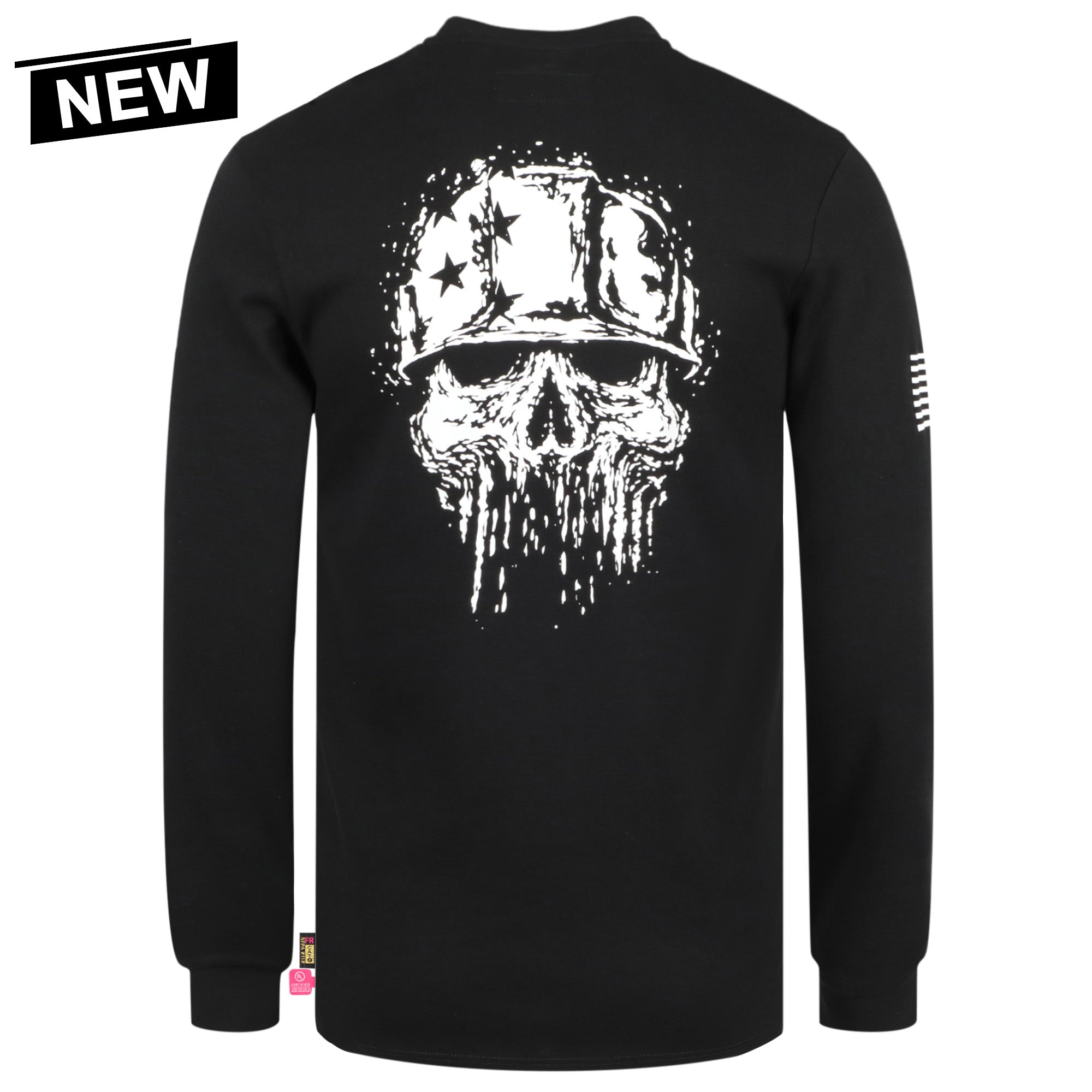 7oz Midweight Flame Resistant Flag/Skull Print Henley T-Shirts NFPA2112 CAT2