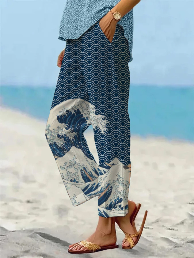 Women's Beach Vacation Loose Casual Pants (With Pockets)