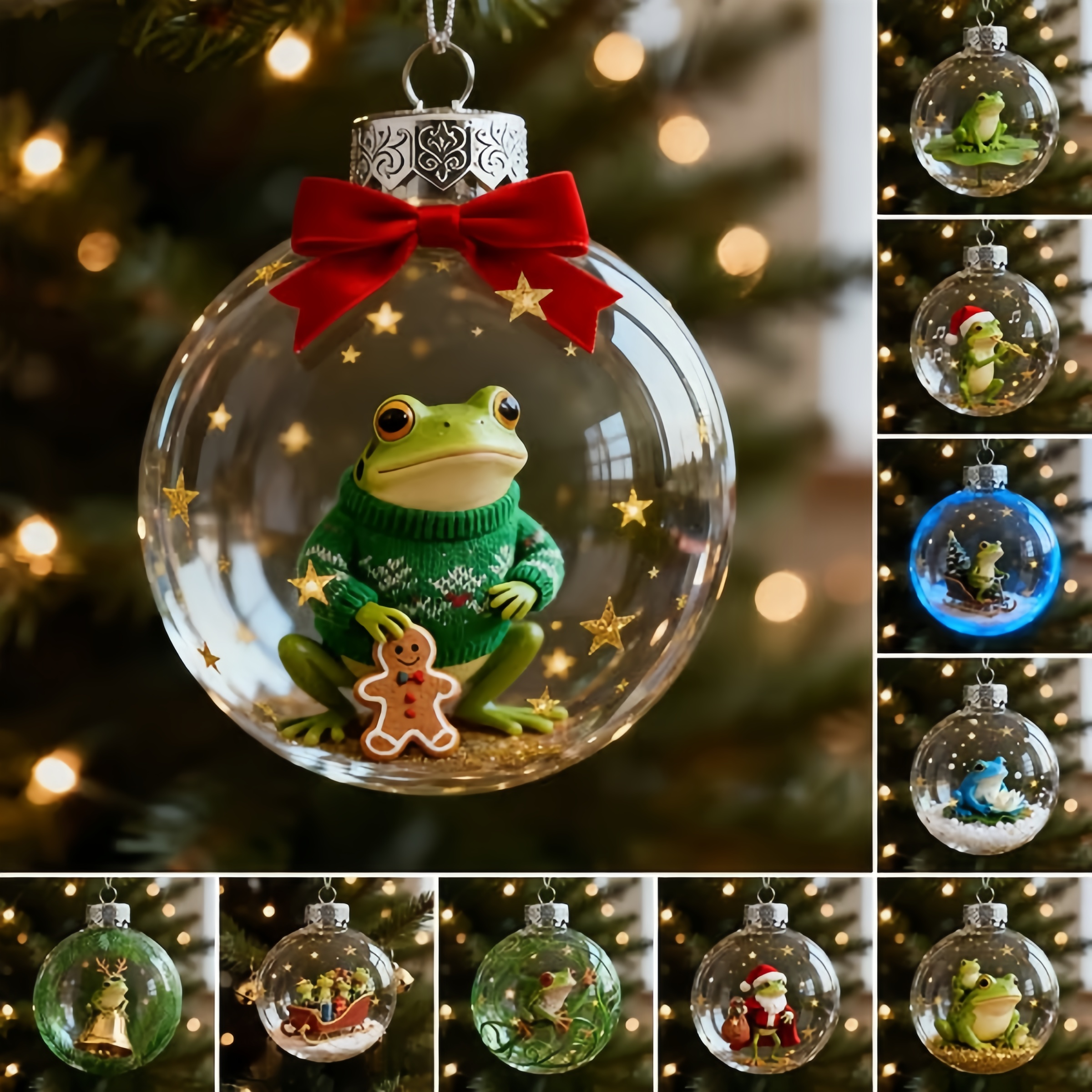 Froggy Holiday Magic Christmas Ornament