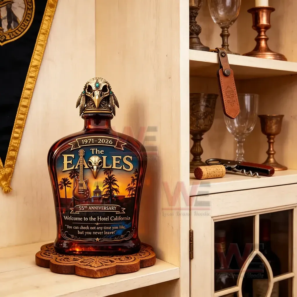 The Eagles Hotel California Album 55th Anniversary Whiskey Bottle