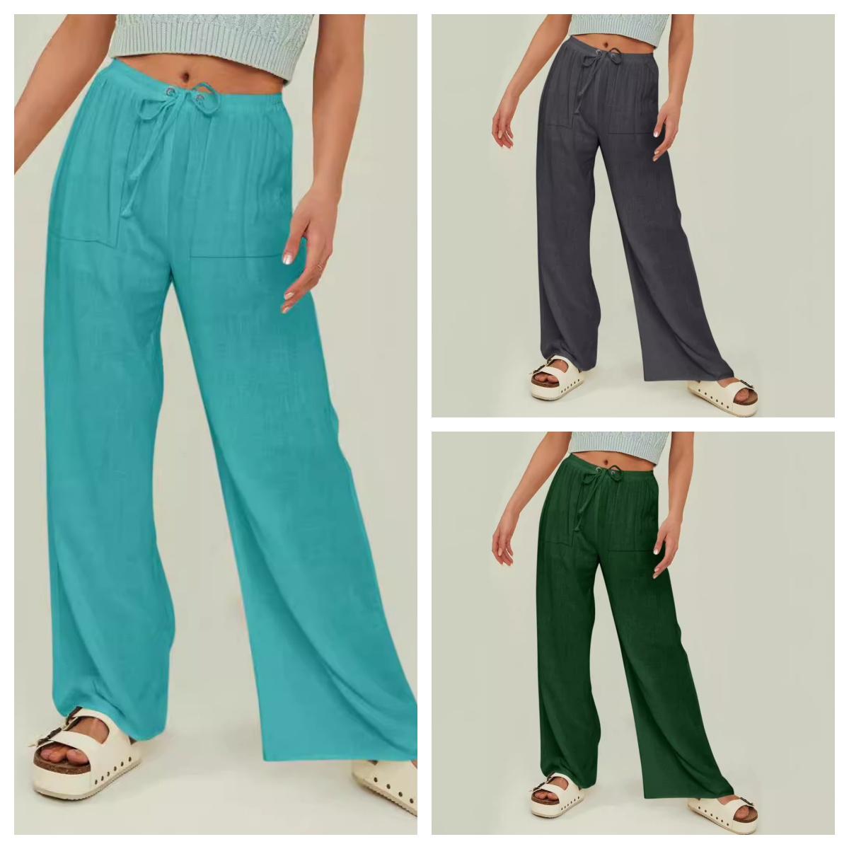 Women's cotton and linen beach pants