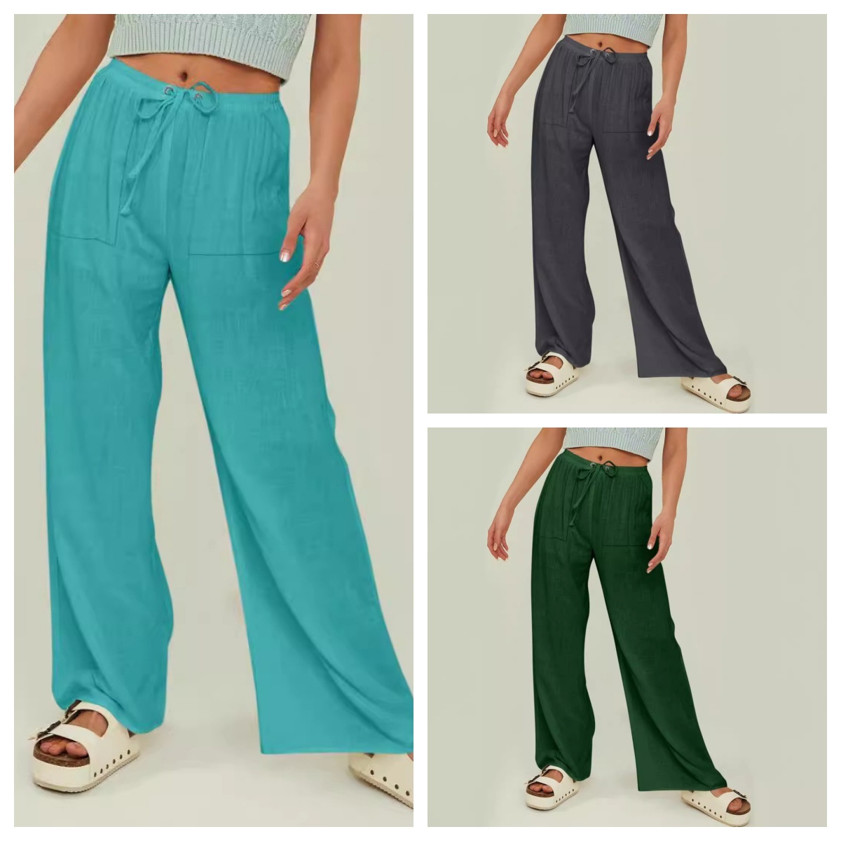 Women's cotton and linen beach pants