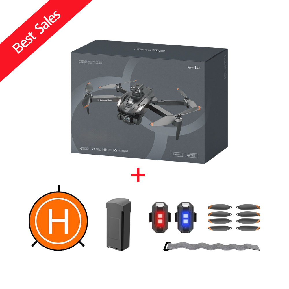 Drone with remote control, screen, and GPS