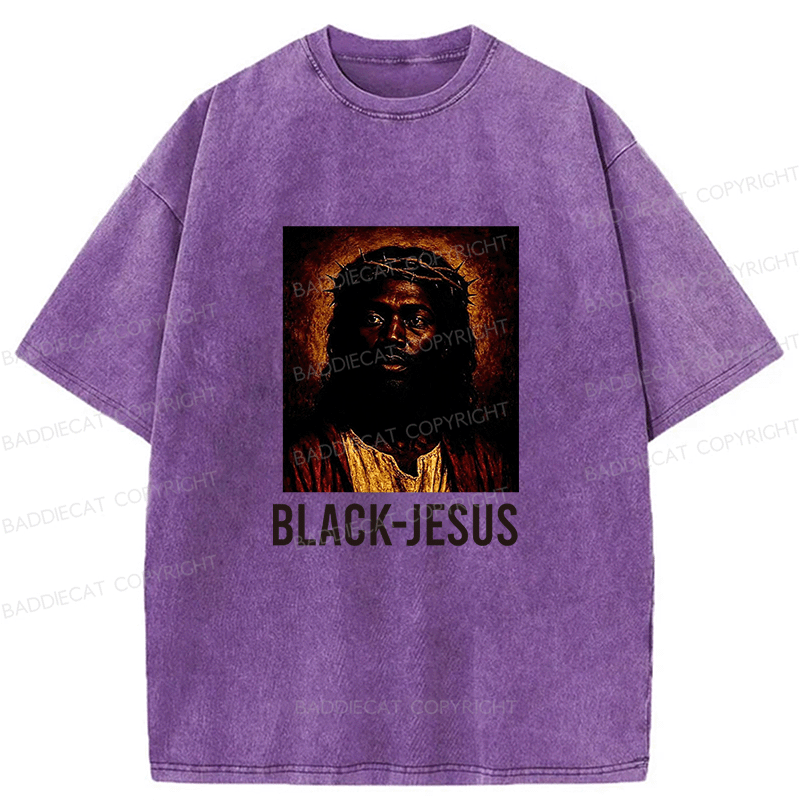 Baddiecat Black Jesus Washed T-shirt