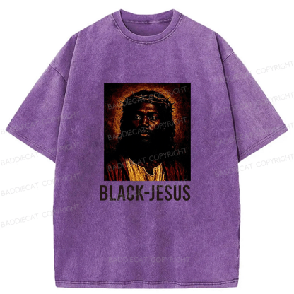 Baddiecat Black Jesus Washed T-shirt