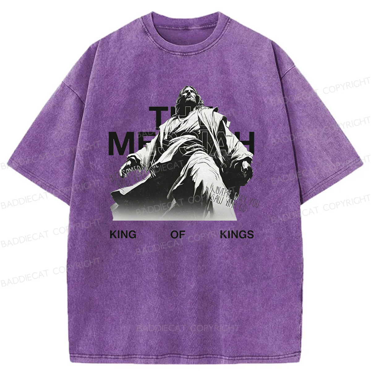 Baddiecat King Of Kings The Messiah Washed T-shirt