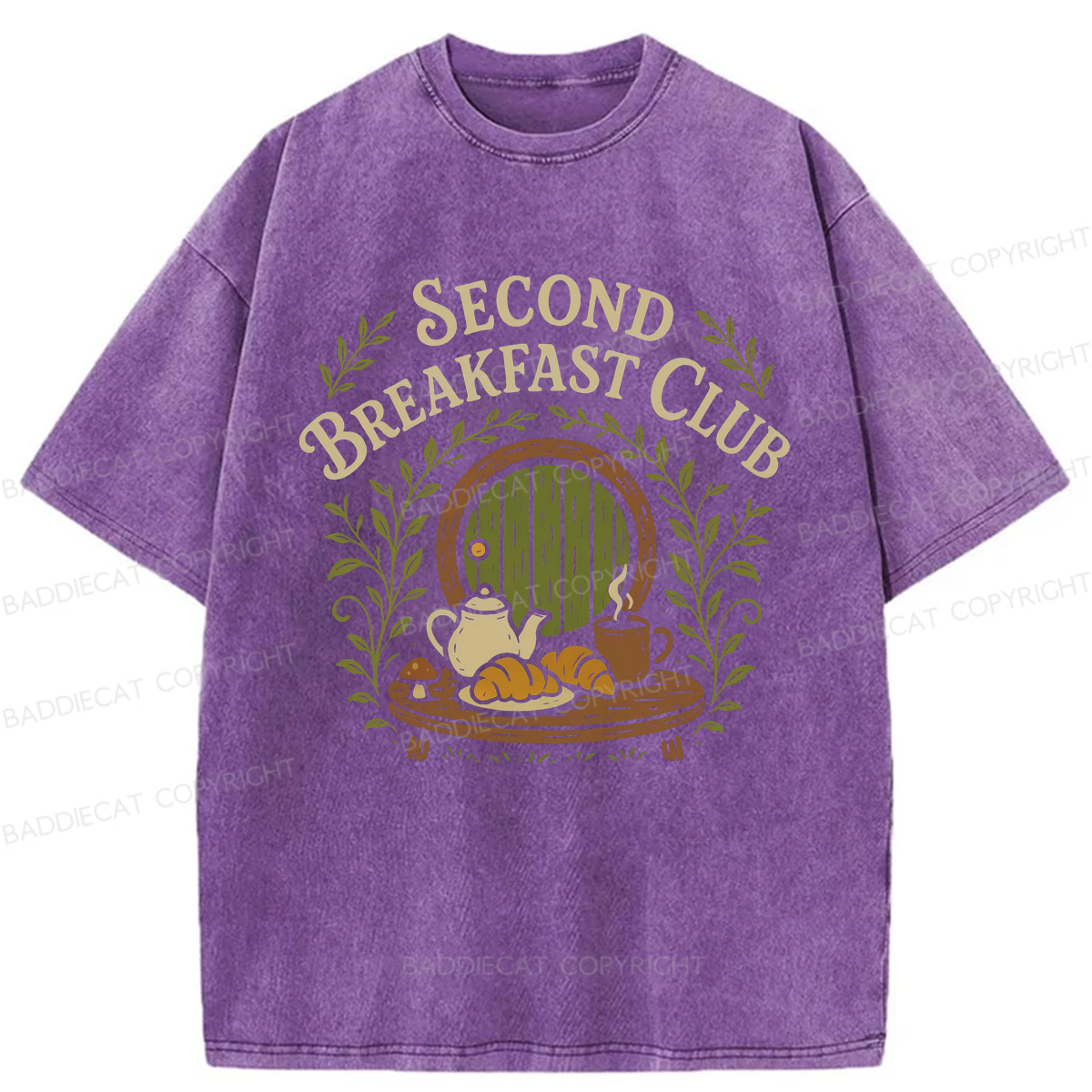 Baddiecat Second Breakfast Club Washed T-shirt