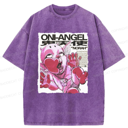 Baddiecat Oni-Angel Washed T-shirt