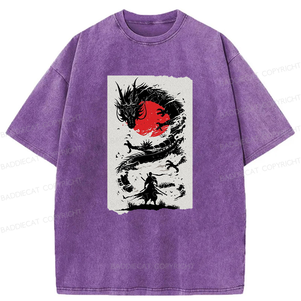 Baddiecat Dragon Slayer Washed T-shirt