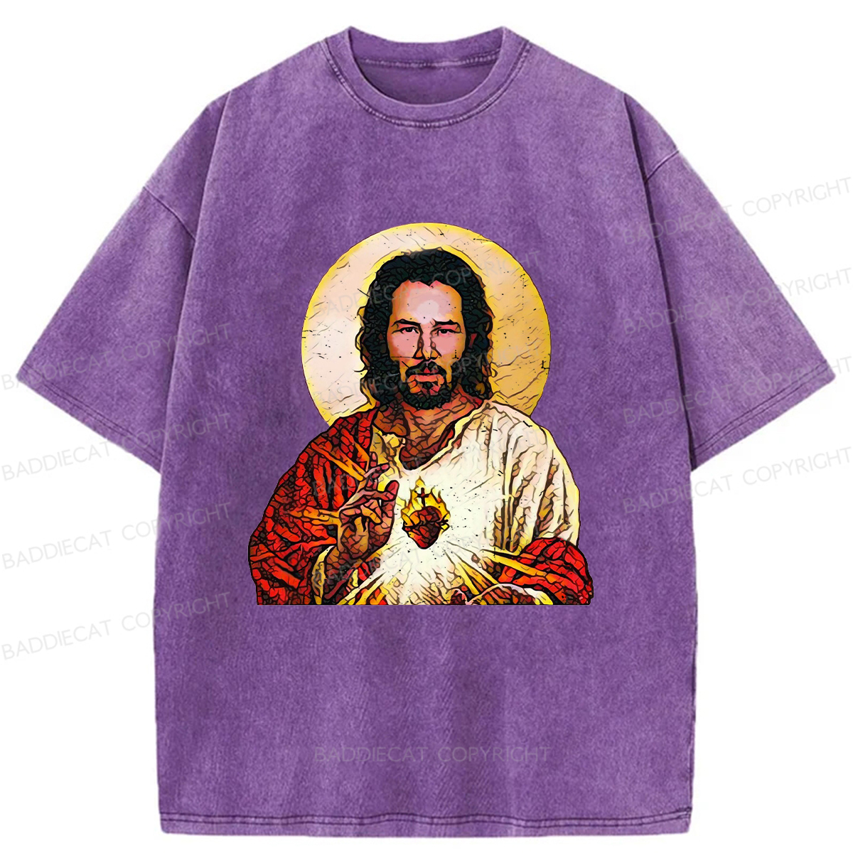 Baddiecat Holy Keanu Washed T-shirt