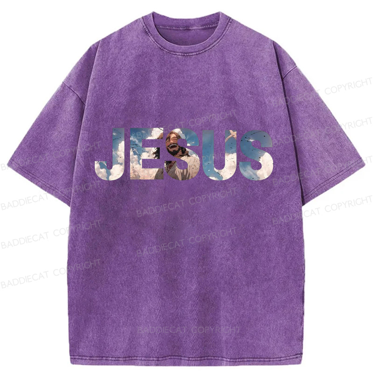 Baddiecat JESUS Washed T-shirt