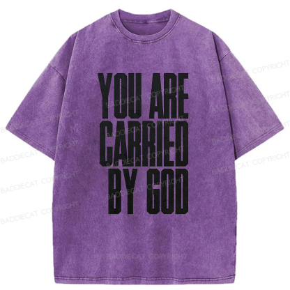 Baddiecat YOU ARE CARRIED BY GOD Washed T-shirt