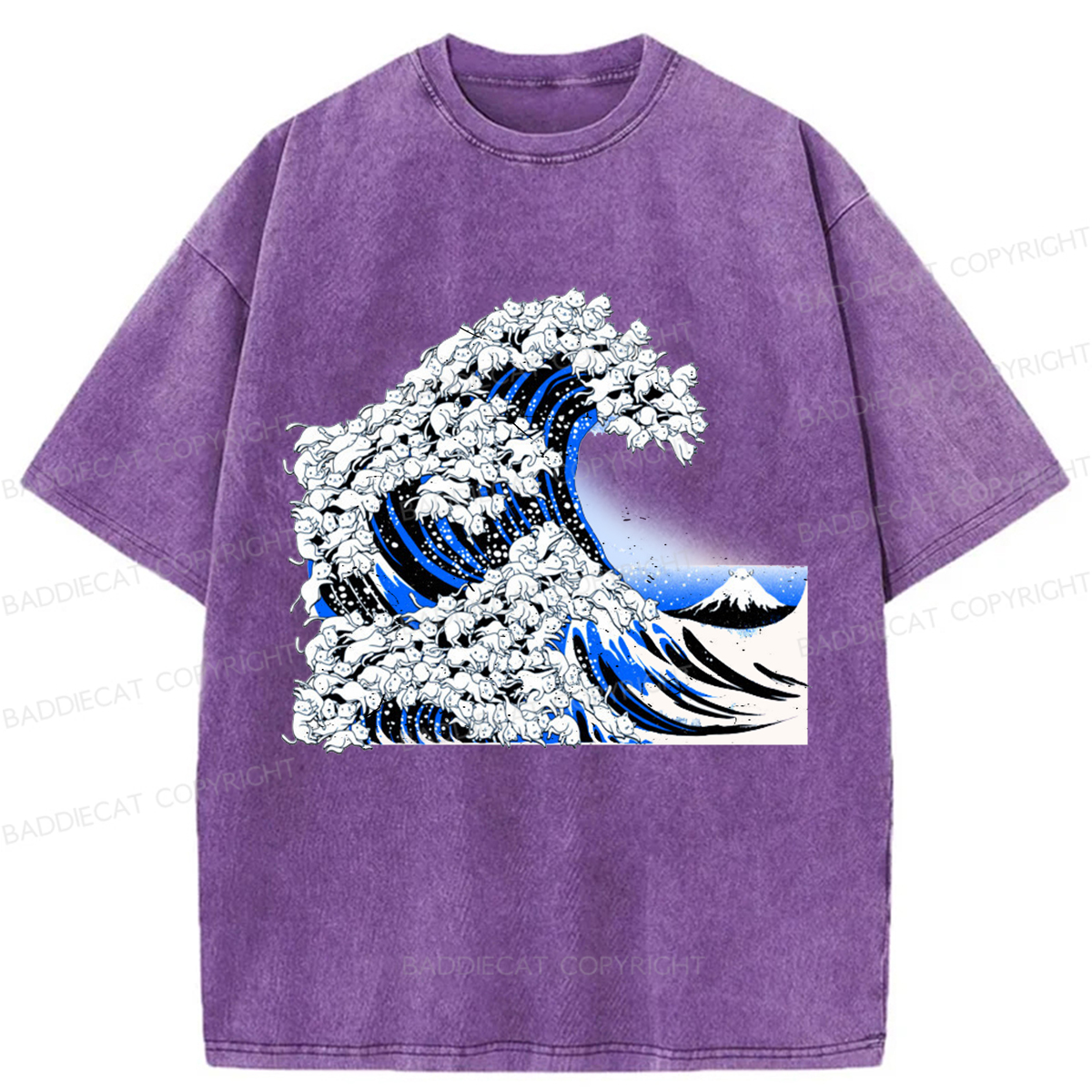 Baddiecat The Great Cat Wave Washed T-shirt