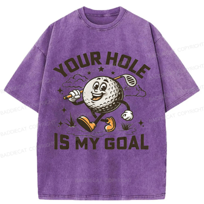 Baddiecat Your Hole Is My Goal  Washed T-shirt