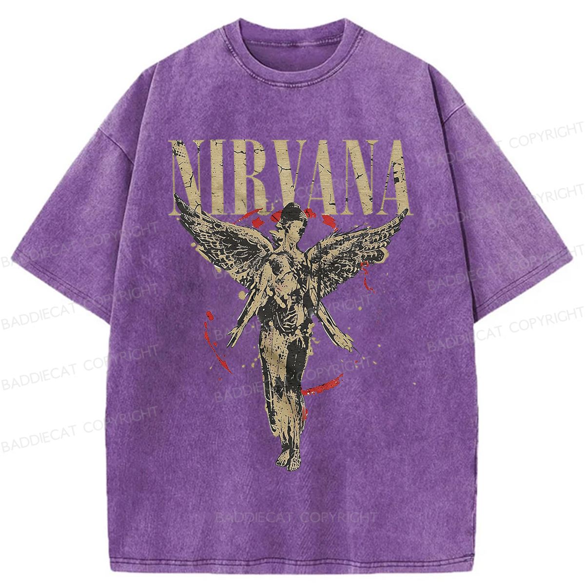 Baddiecat Grayce Nirvana in Utero Angel Splatter Washed T-shirt