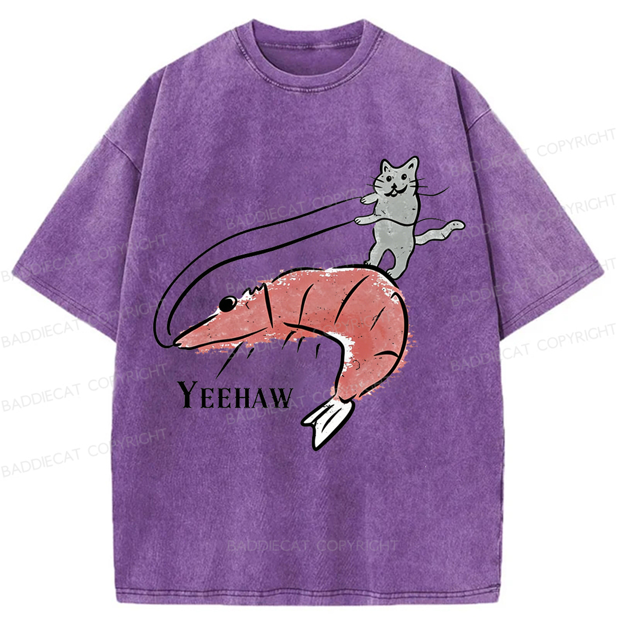 Baddiecat YEEHAW Cat Washed T-shirt