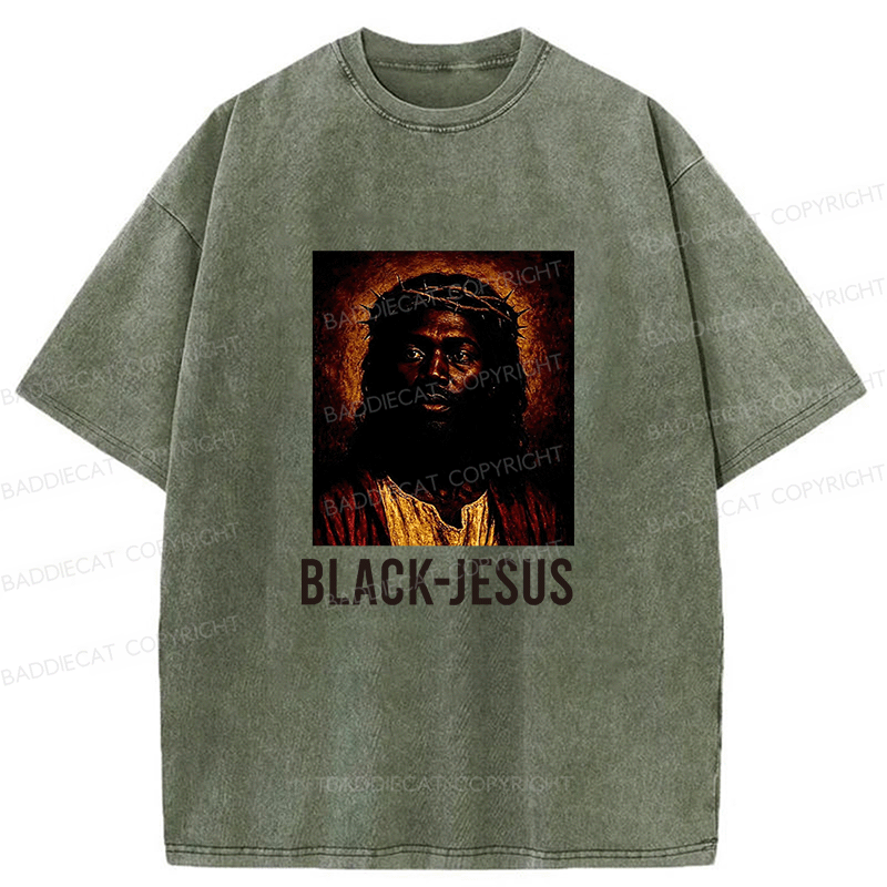 Baddiecat Black Jesus Washed T-shirt