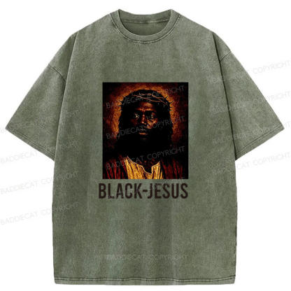 Baddiecat Black Jesus Washed T-shirt