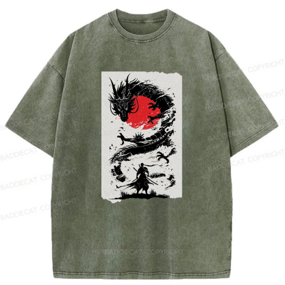 Baddiecat Dragon Slayer Washed T-shirt