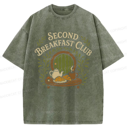 Baddiecat Second Breakfast Club Washed T-shirt