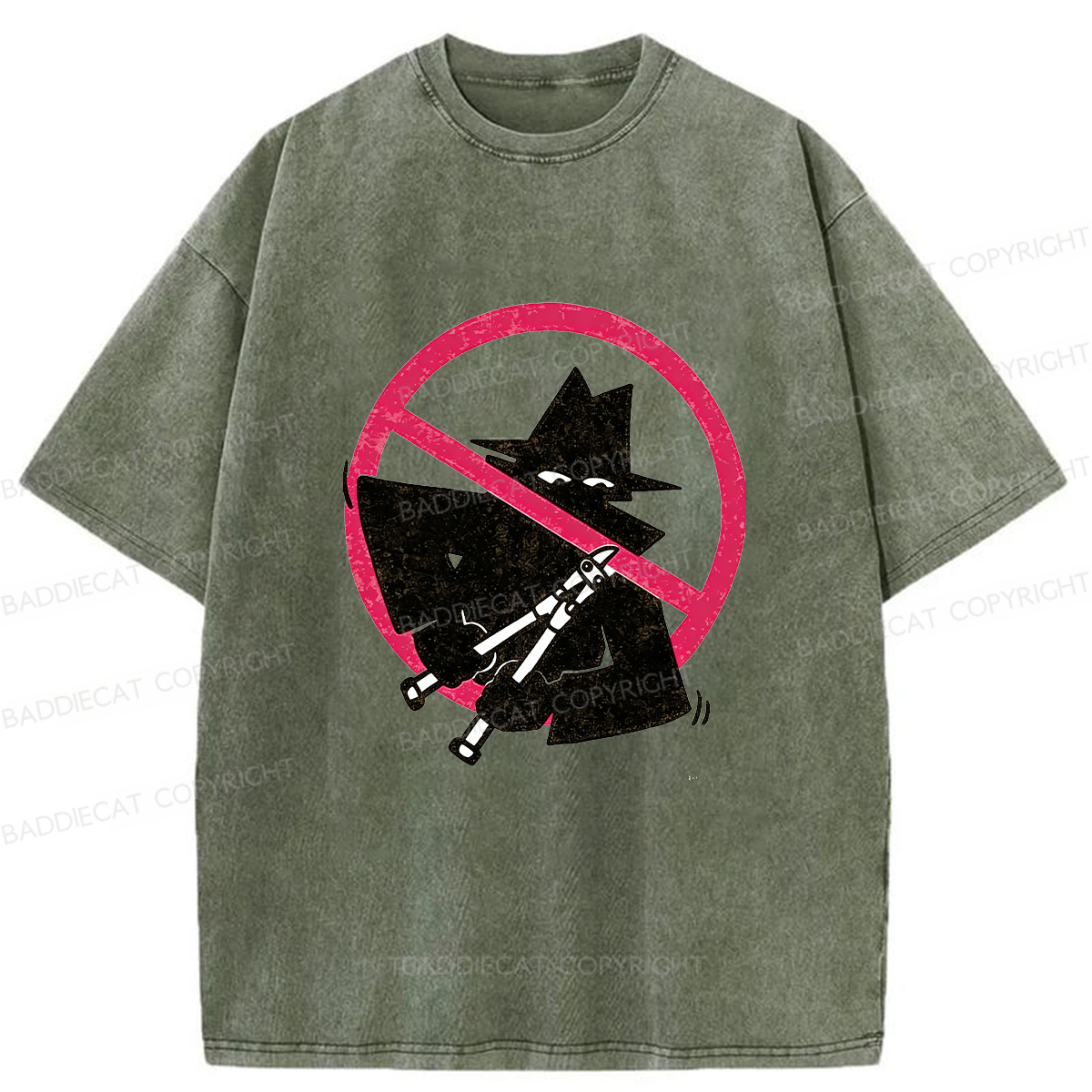 Baddiecat Intruder Washed T-shirt