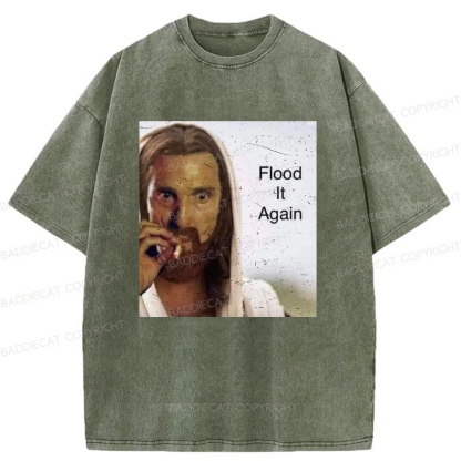 Baddiecat Funny Jesus Meme Washed T-shirt