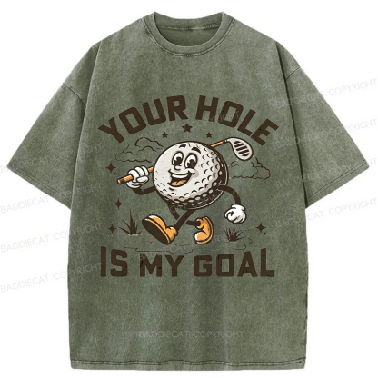 Baddiecat Your Hole Is My Goal  Washed T-shirt