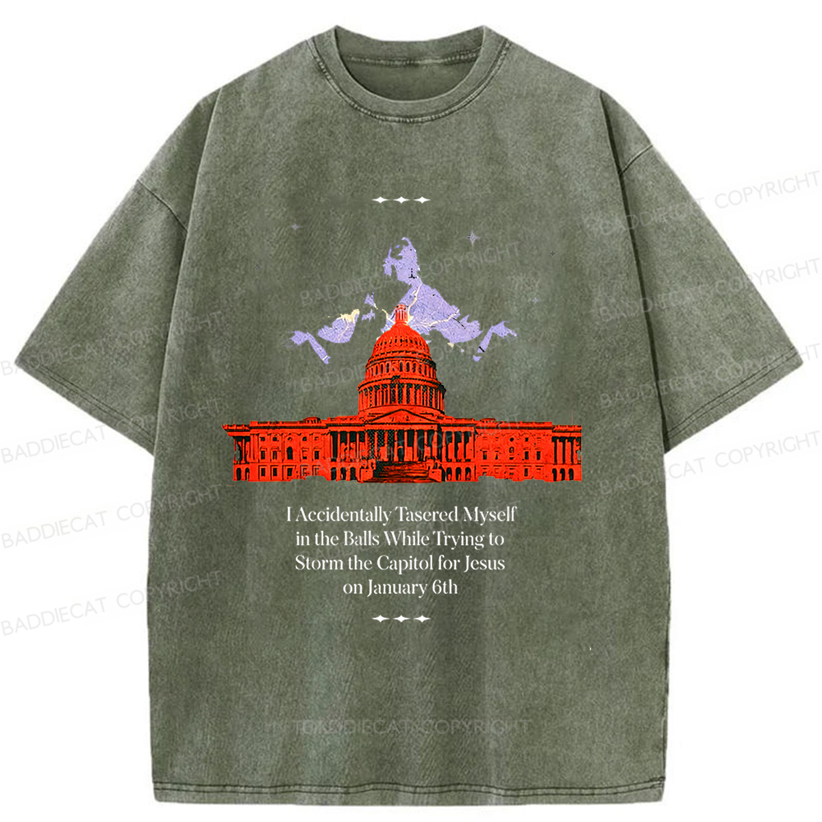 Baddiecat Love Jesus Washed T-shirt