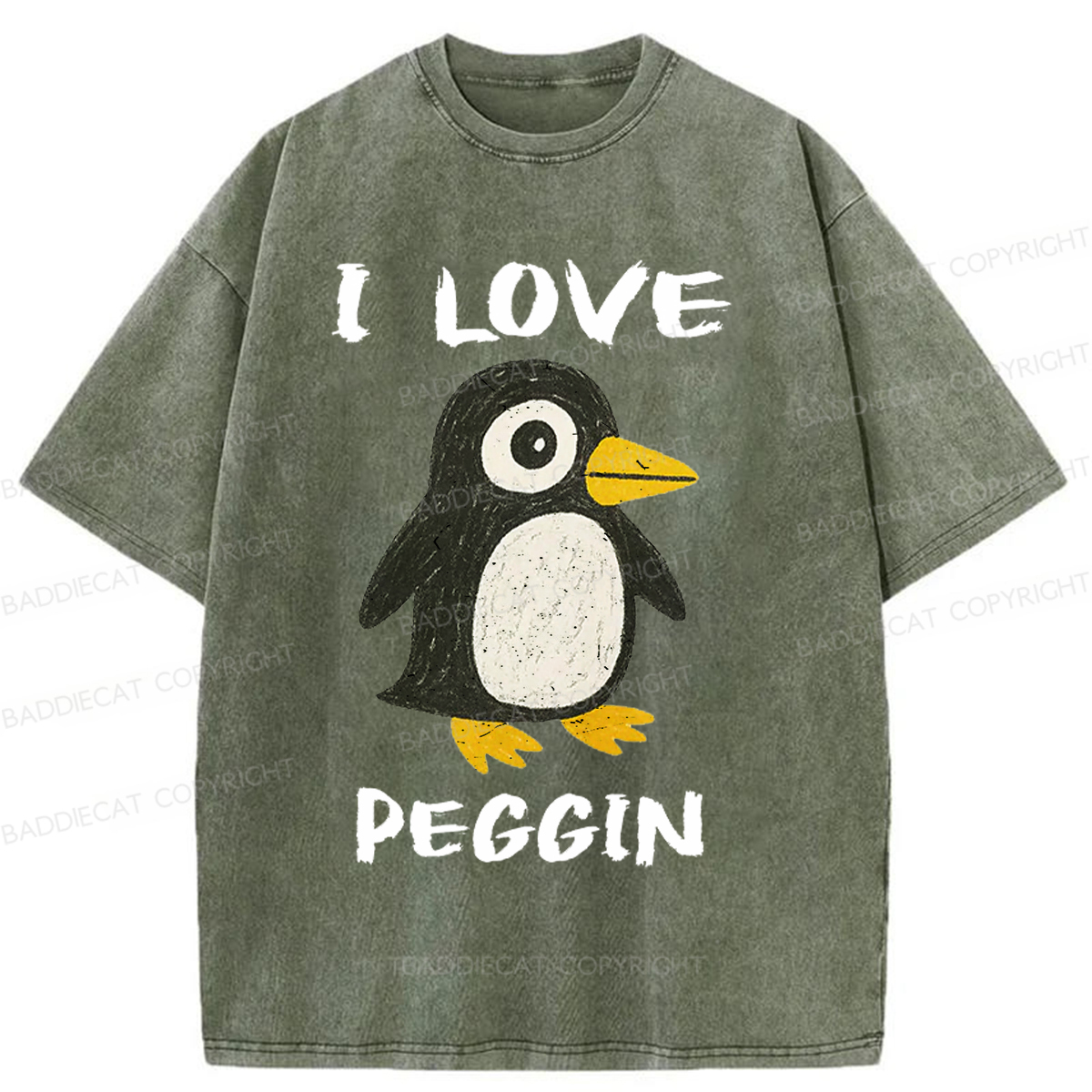 Baddiecat I LOVE PEGGING Washed T-shirt