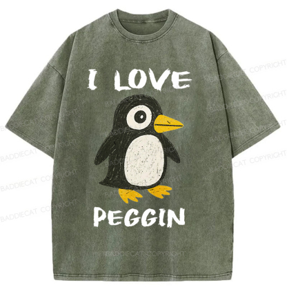 Baddiecat I LOVE PEGGING Washed T-shirt