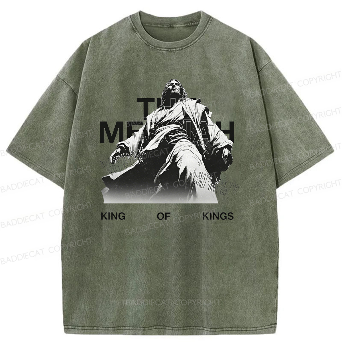 Baddiecat King Of Kings The Messiah Washed T-shirt