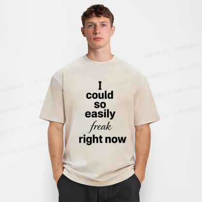 Baddiecat I Could So Easily Freak Right Now Washed T-shirt