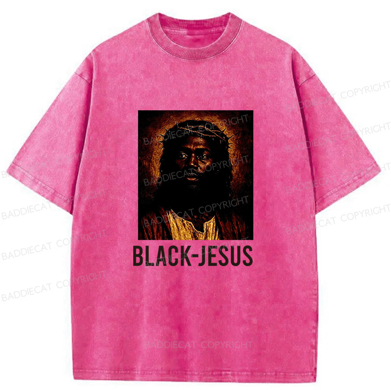 Baddiecat Black Jesus Washed T-shirt