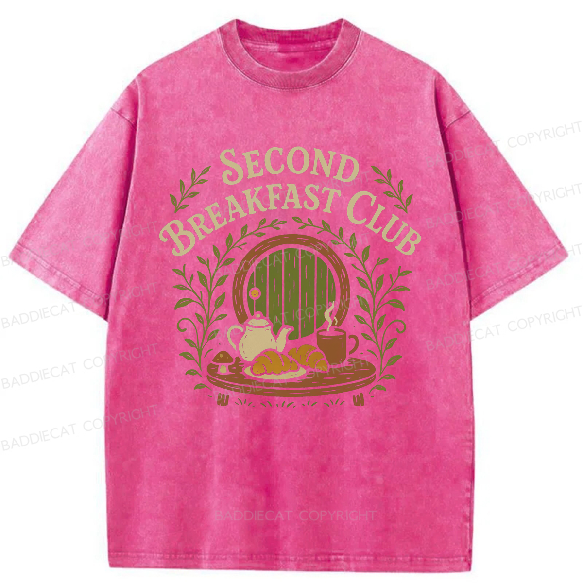 Baddiecat Second Breakfast Club Washed T-shirt