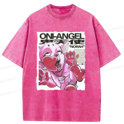 Baddiecat Oni-Angel Washed T-shirt