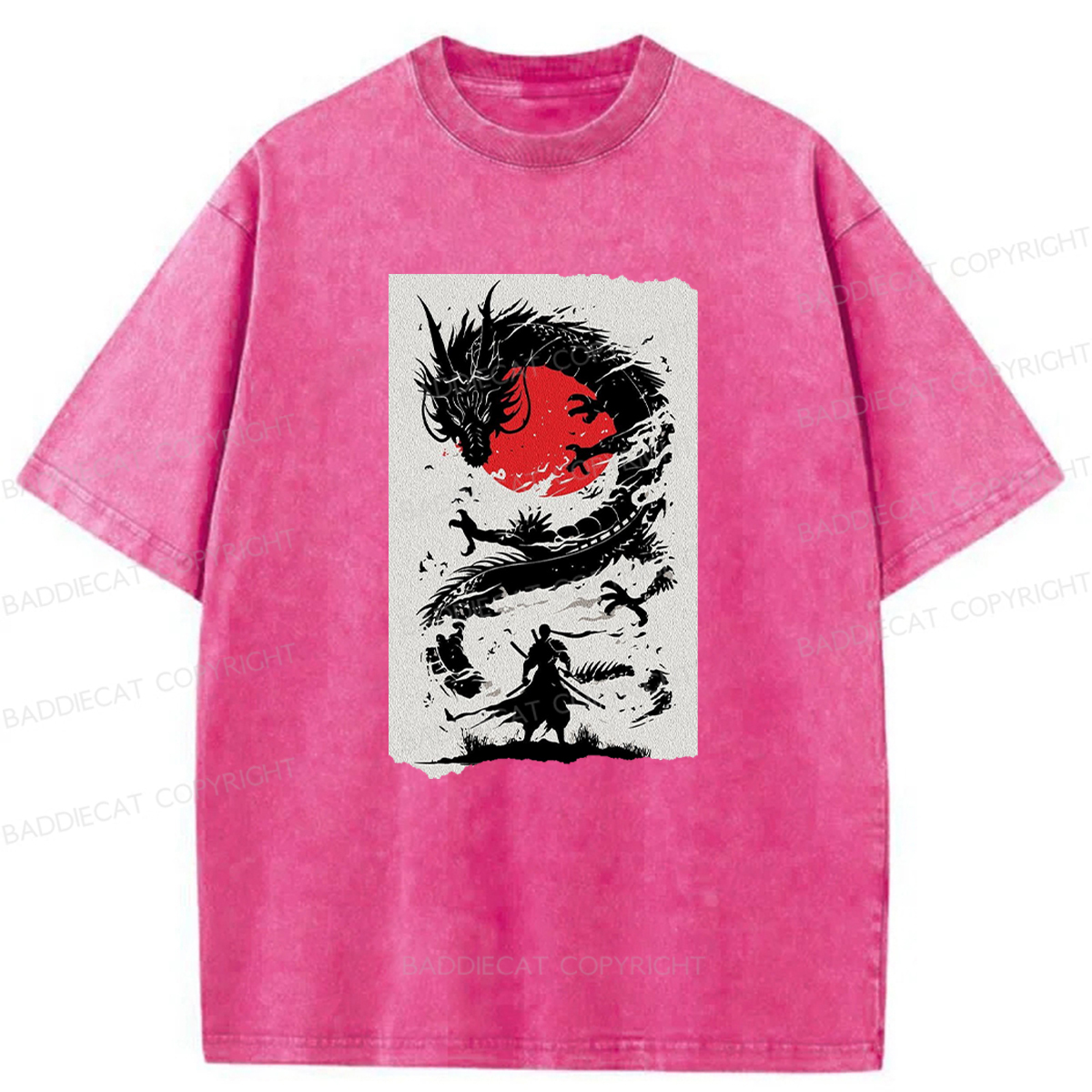 Baddiecat Dragon Slayer Washed T-shirt