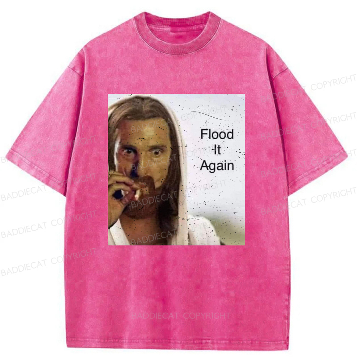 Baddiecat Funny Jesus Meme Washed T-shirt