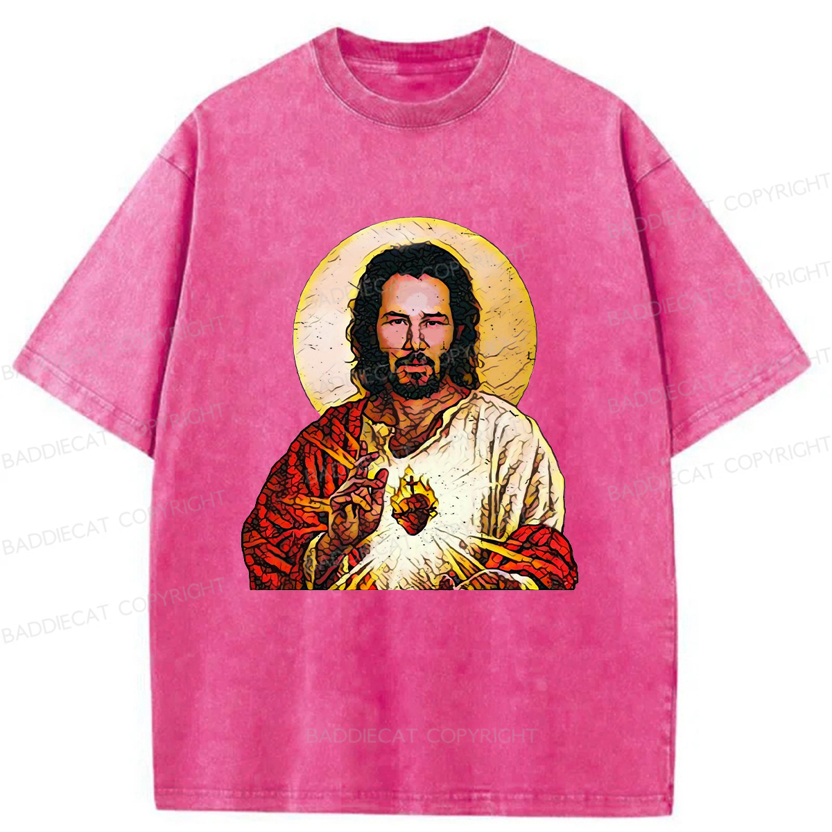 Baddiecat Holy Keanu Washed T-shirt