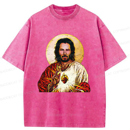 Baddiecat Holy Keanu Washed T-shirt