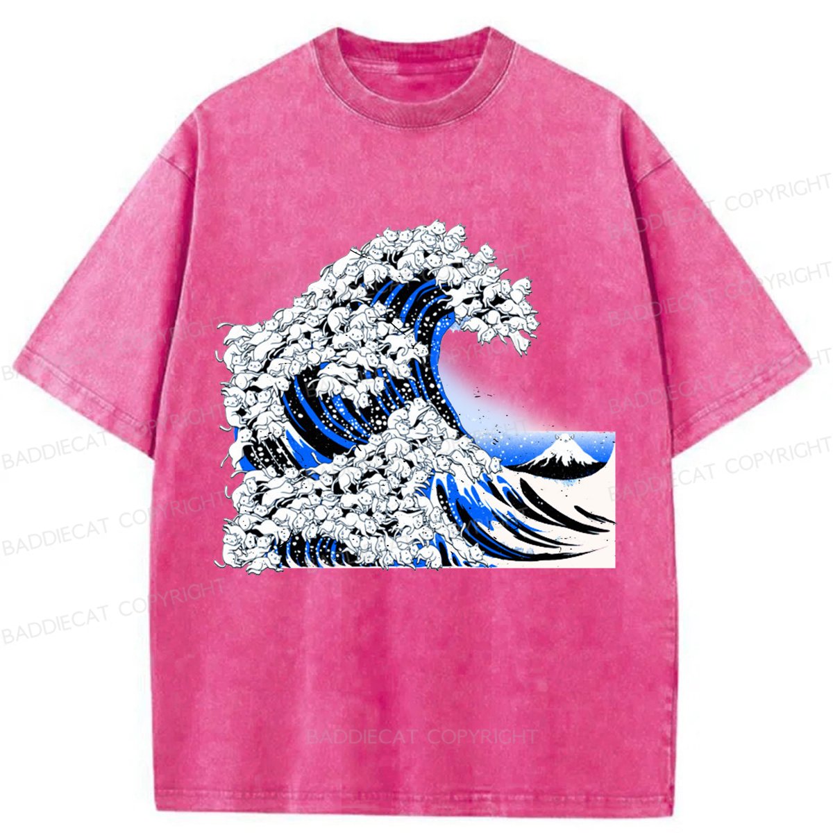 Baddiecat The Great Cat Wave Washed T-shirt