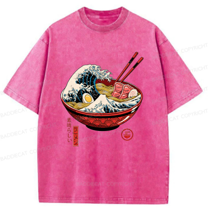 Baddiecat Great Ramen Wave Washed T-shirt