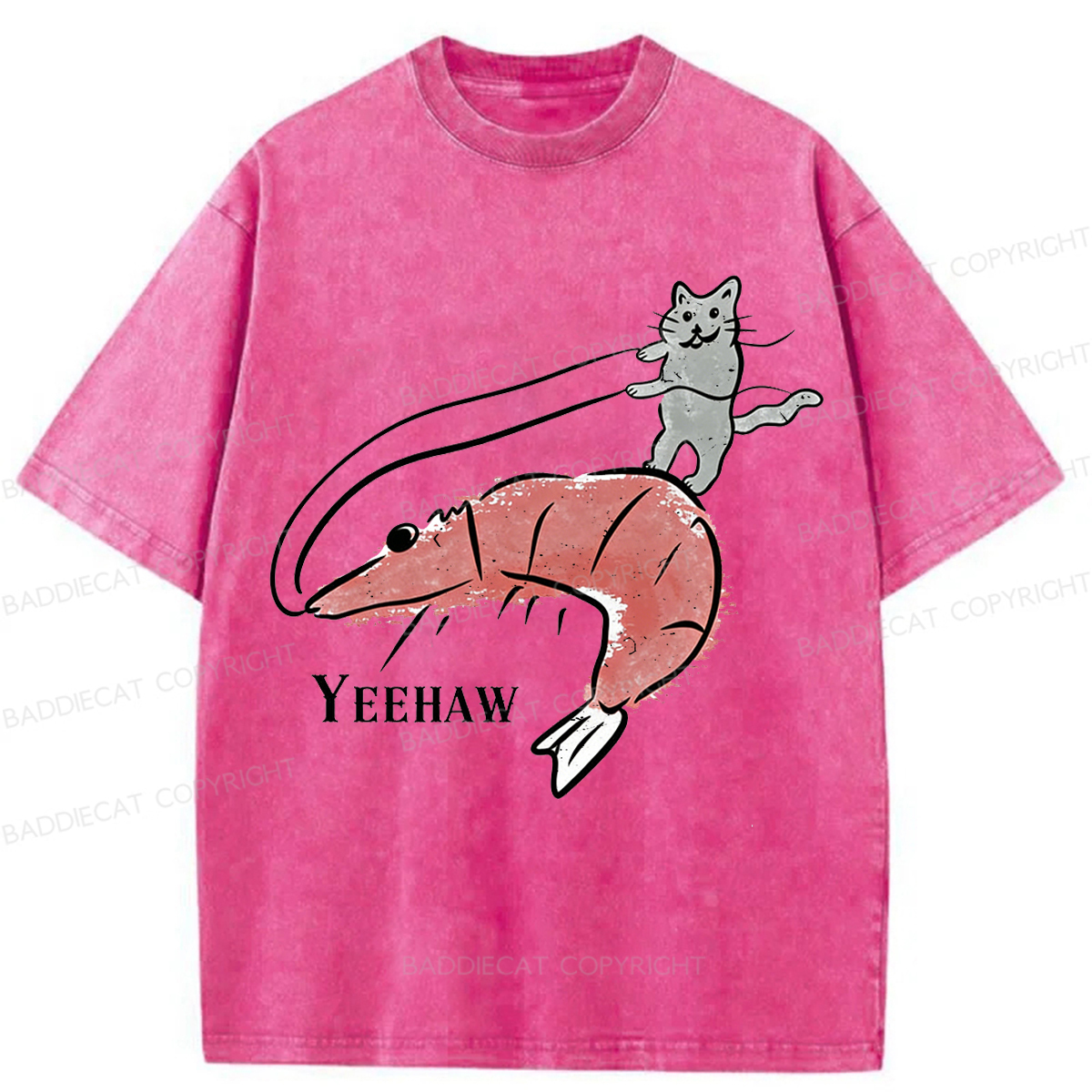 Baddiecat YEEHAW Cat Washed T-shirt