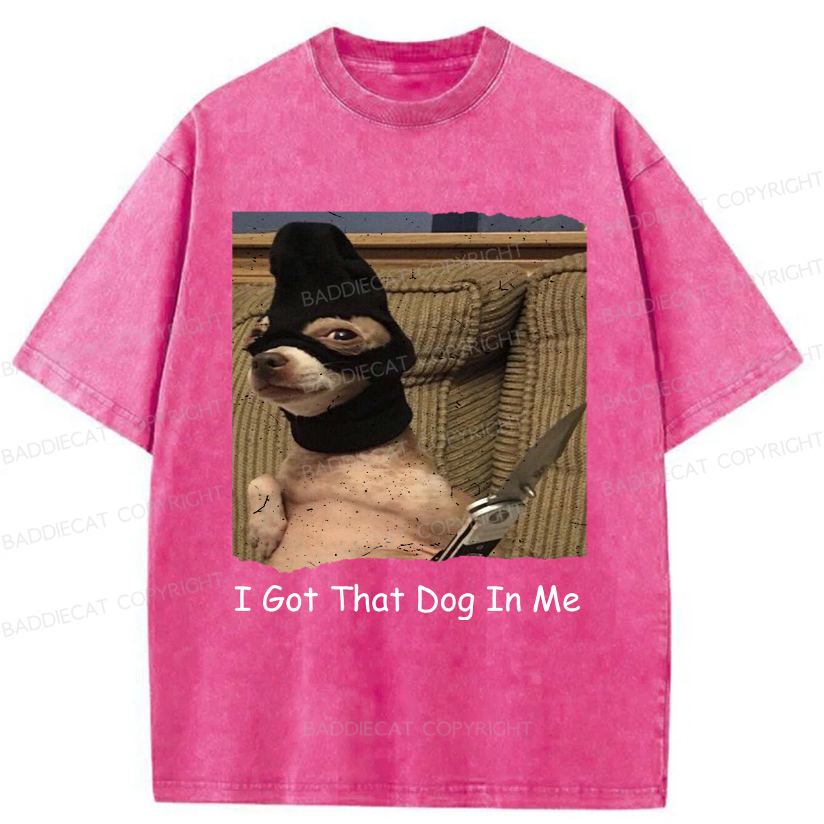 Baddiecat I Got That Dog In Me Washed T-shirt