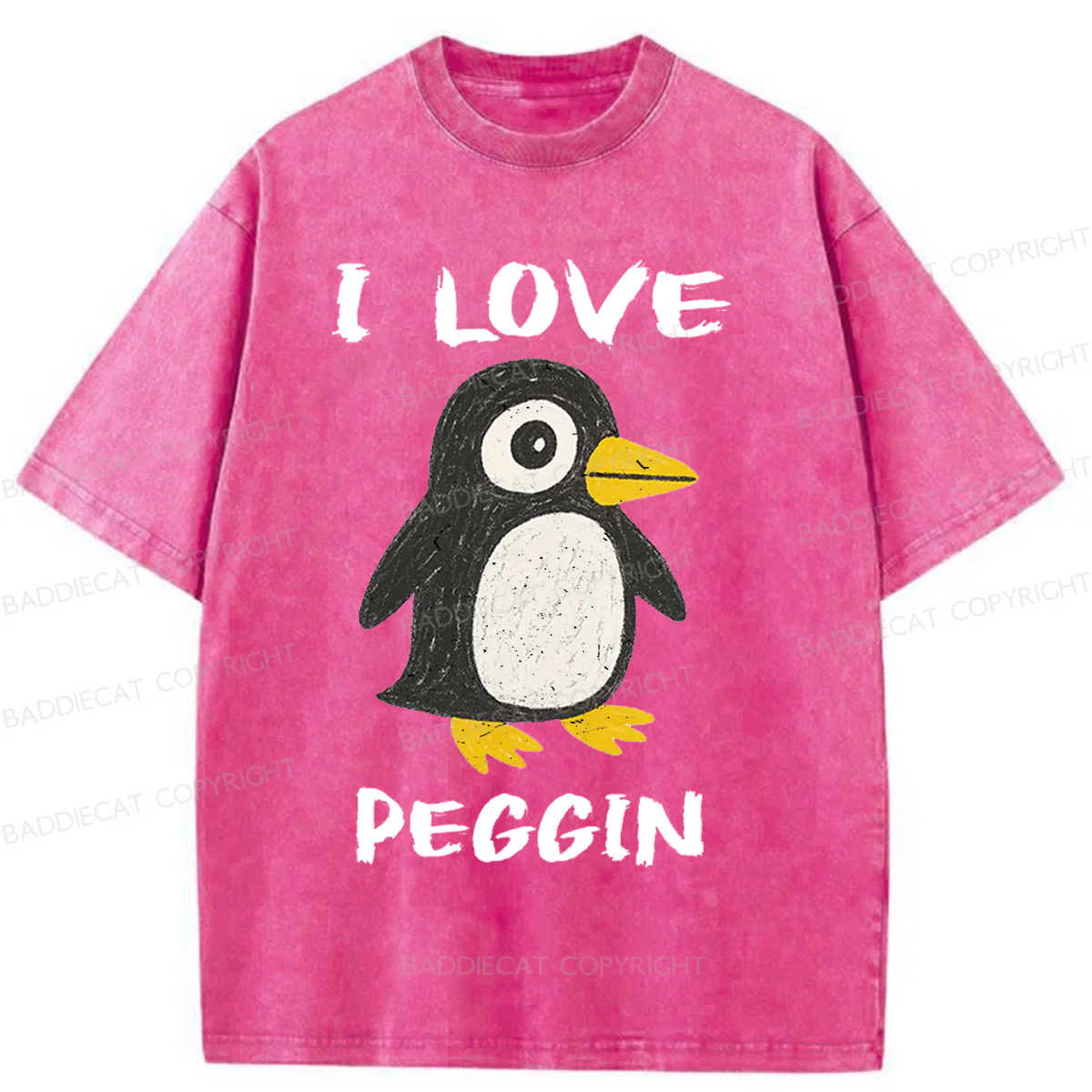 Baddiecat I LOVE PEGGING Washed T-shirt