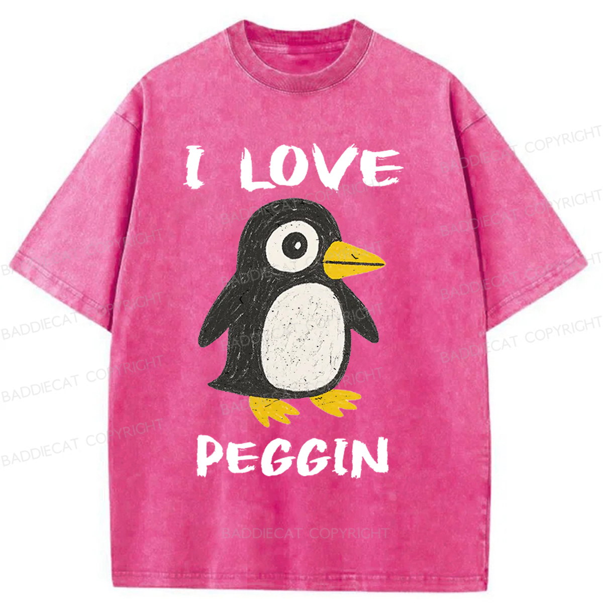 Baddiecat I LOVE PEGGING Washed T-shirt