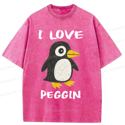 Baddiecat I LOVE PEGGING Washed T-shirt