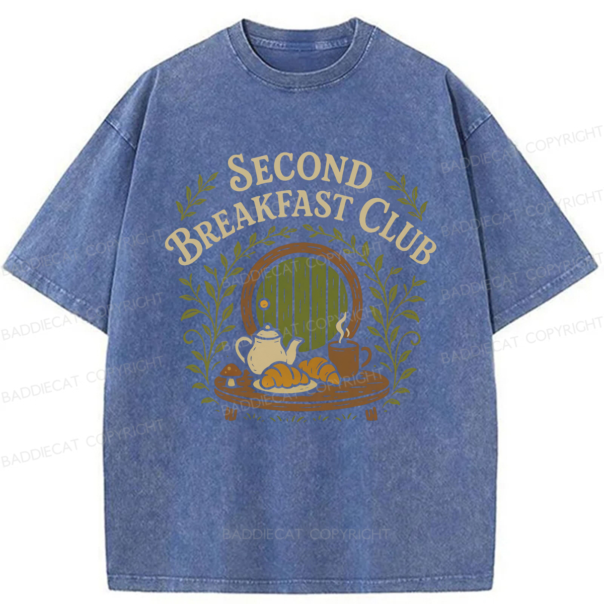 Baddiecat Second Breakfast Club Washed T-shirt